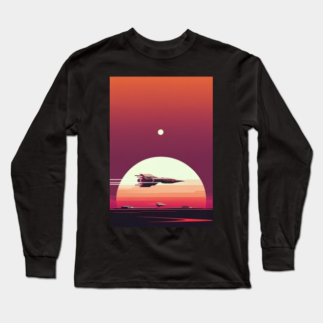 Minimalist Space Exploration Long Sleeve T-Shirt by Legendary T-Shirts